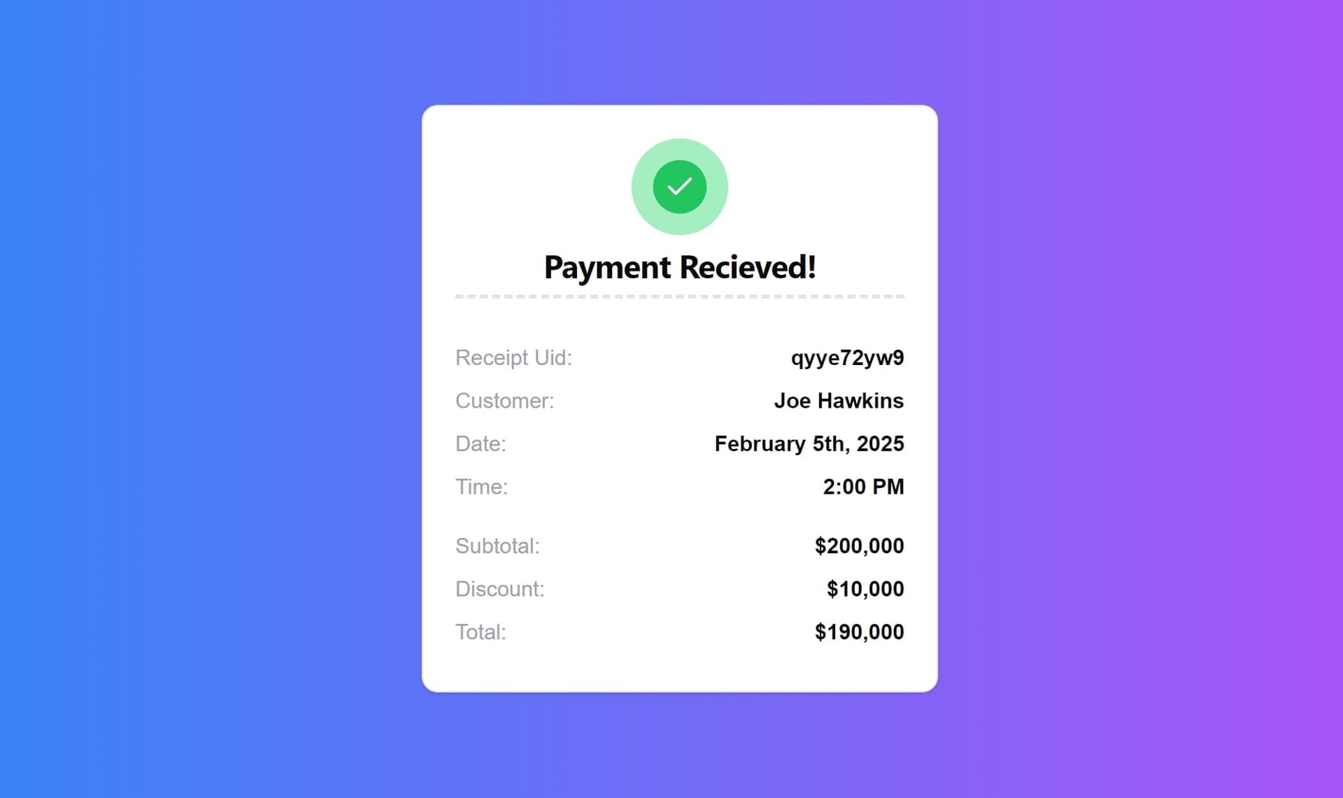 Issue Receipts